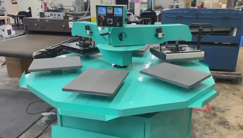 6 Station Automatic Rotating Table Heat Press | EW-HP6A